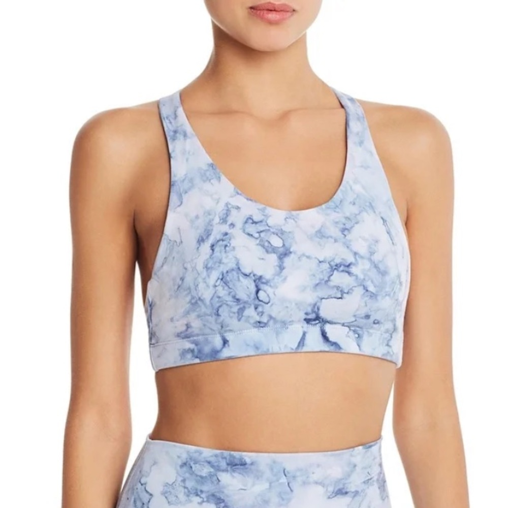 NWT Electric & Rose Womens Sports Bra Tie-Dye Racerback - Blue pink Medium